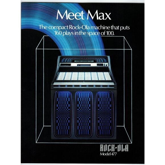 1979 Rock-Ola Model 477 Jukebox Brochure Vintage Music Machine Flyer - Picture 1 of 2